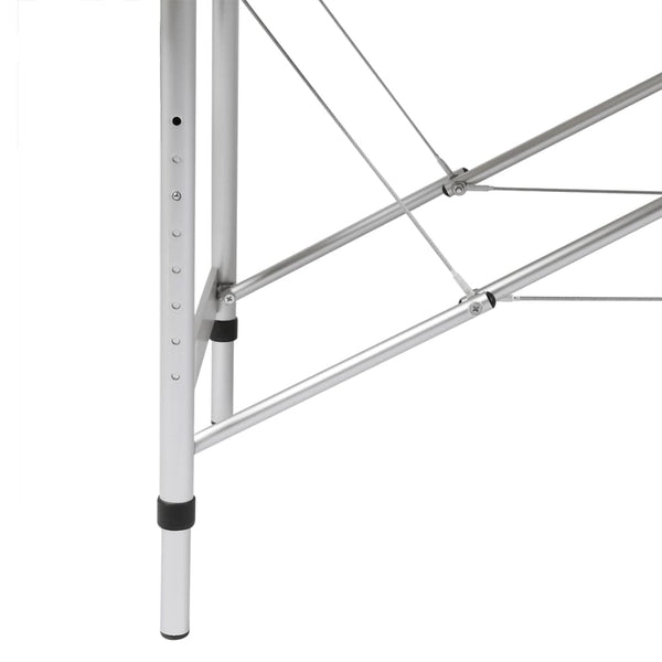 vidaXL 2-Zone Foldable Massage Table with Aluminum Frame Cream White