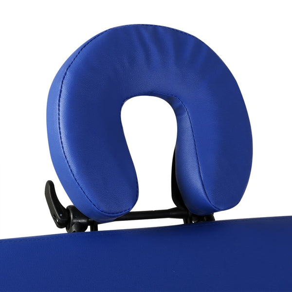 vidaXL 2-Zone Foldable Massage Table with Aluminum Frame Blue