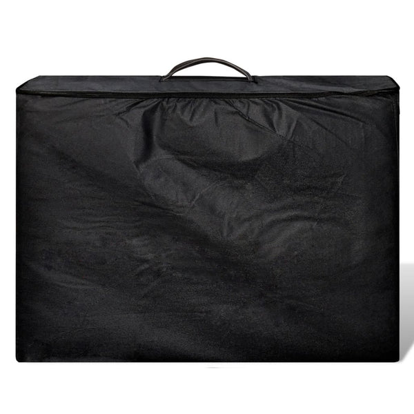 vidaXL Foldable 2-Zone Massage Table with Aluminum Frame Black