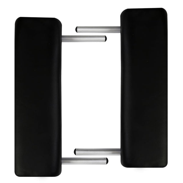 vidaXL Foldable 2-Zone Massage Table with Aluminum Frame Black