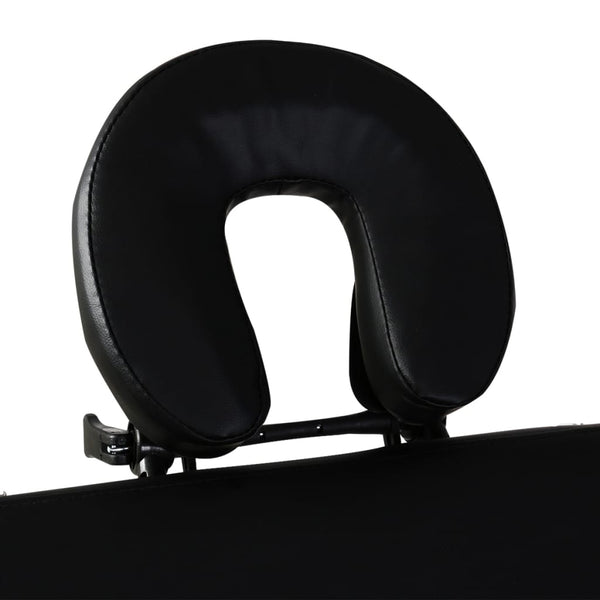 vidaXL Foldable 2-Zone Massage Table with Aluminum Frame Black