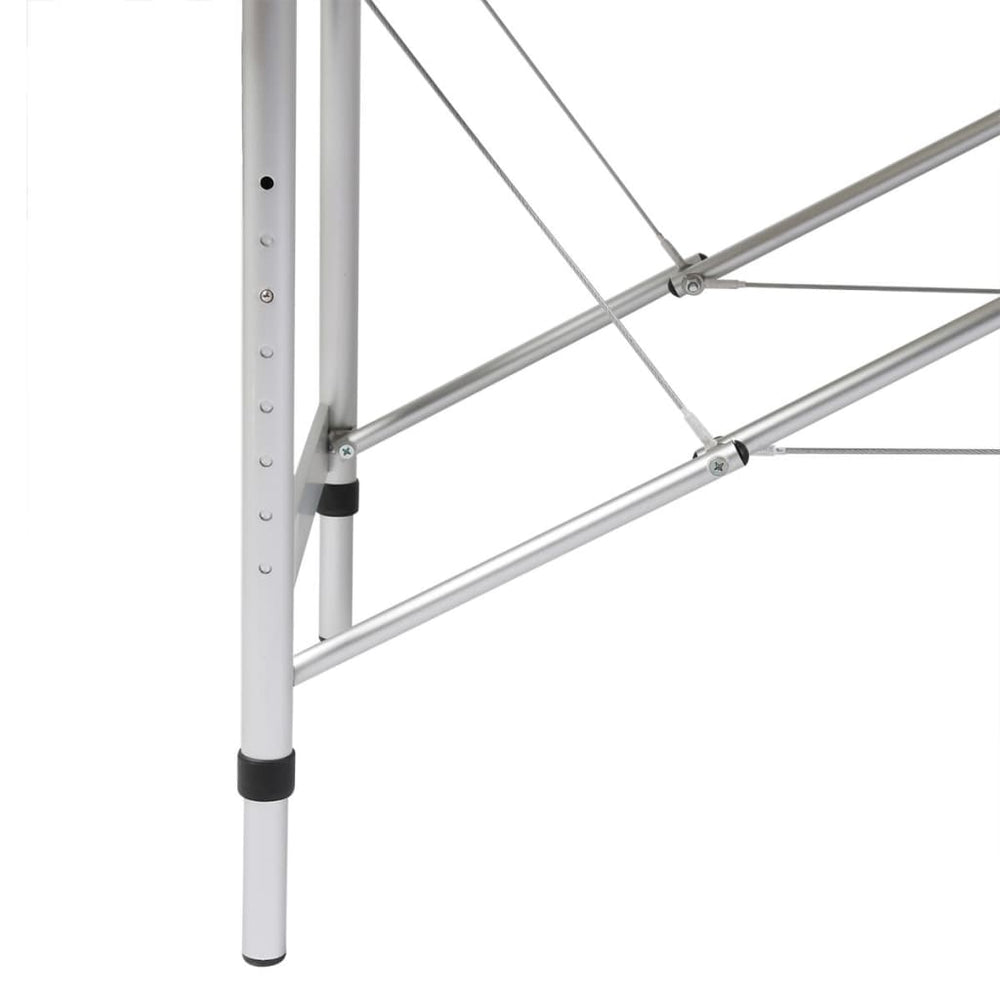 Massage Table with Aluminum Frame, Foldable 3-Zone Cream-White
