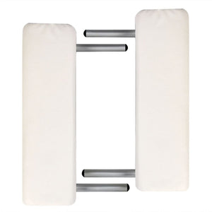 Massage Table with Aluminum Frame, Foldable 3-Zone Cream-White