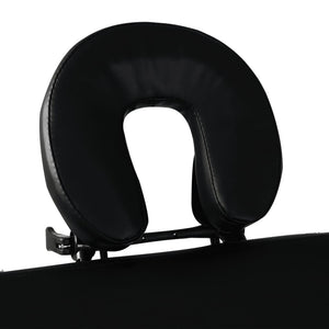 Massage table with aluminum frame, foldable, 3 sections, black