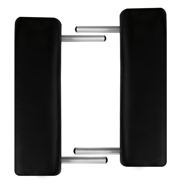 Massage table with aluminum frame, foldable, 3 sections, black