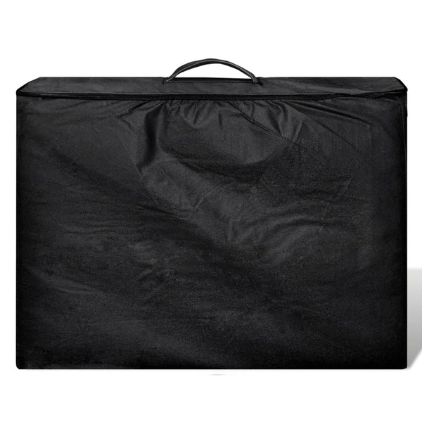 Massage table with aluminum frame, foldable, 3 sections, black