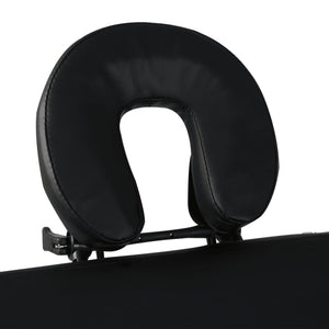vidaXL Foldable 4-Zone Massage Table with Wooden Frame Black
