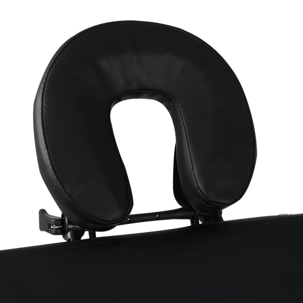 vidaXL Foldable 4-Zone Massage Table with Wooden Frame Black