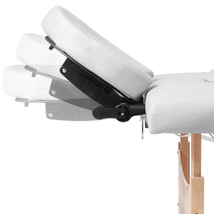 vidaXL 4-Zone Foldable Massage Table with Wooden Frame Cream White