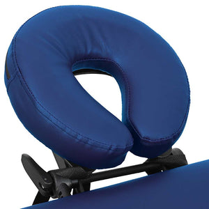 Massage table with aluminum frame, foldable, 4-zone, blue