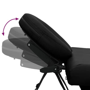 vidaXL Foldable 4-Zone Massage Table with Aluminum Frame Black