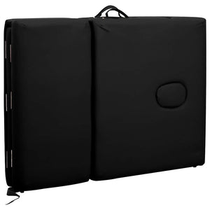 vidaXL Foldable 4-Zone Massage Table with Aluminum Frame Black