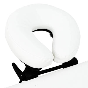 Massage table with aluminum frame, foldable 4-zone cream-white