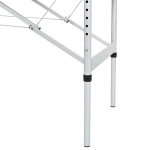 Massage table with aluminum frame, foldable 4-zone cream-white