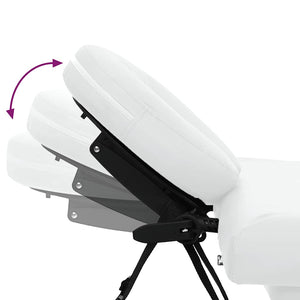 Massage table with aluminum frame, foldable 4-zone cream-white