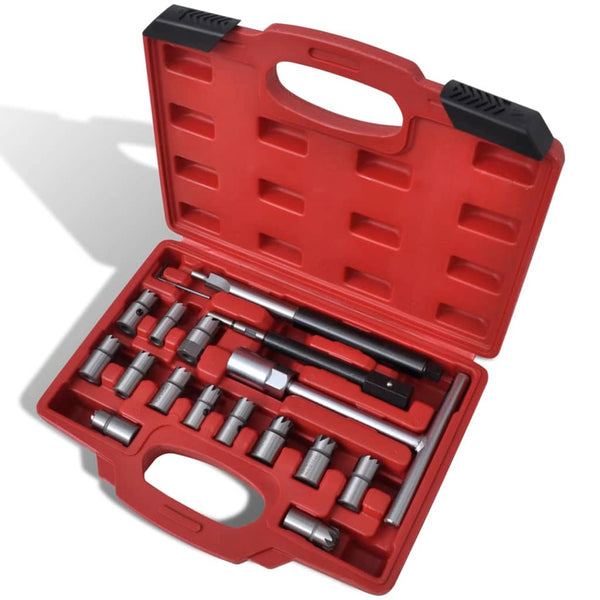 17-Piece Diesel Injector Seat Cutter Set