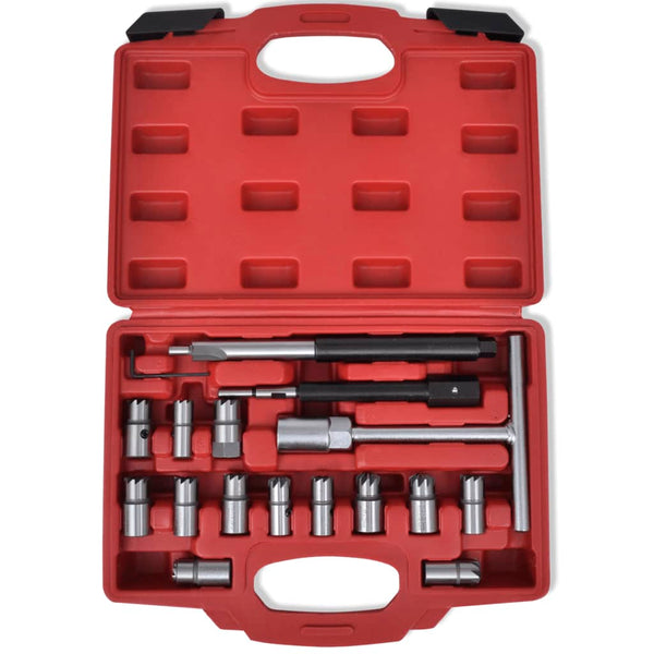 17-Piece Diesel Injector Seat Cutter Set