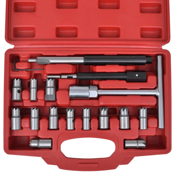 17-Piece Diesel Injector Seat Cutter Set