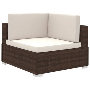 vidaXL 12-piece Garden Lounge Set with Cushions Poly Rattan Brown