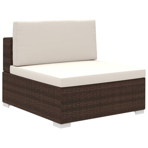 vidaXL 12-piece Garden Lounge Set with Cushions Poly Rattan Brown
