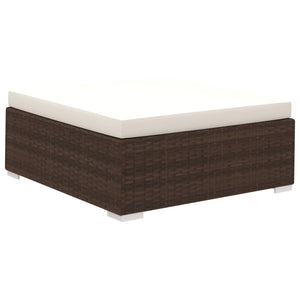vidaXL 12-piece Garden Lounge Set with Cushions Poly Rattan Brown
