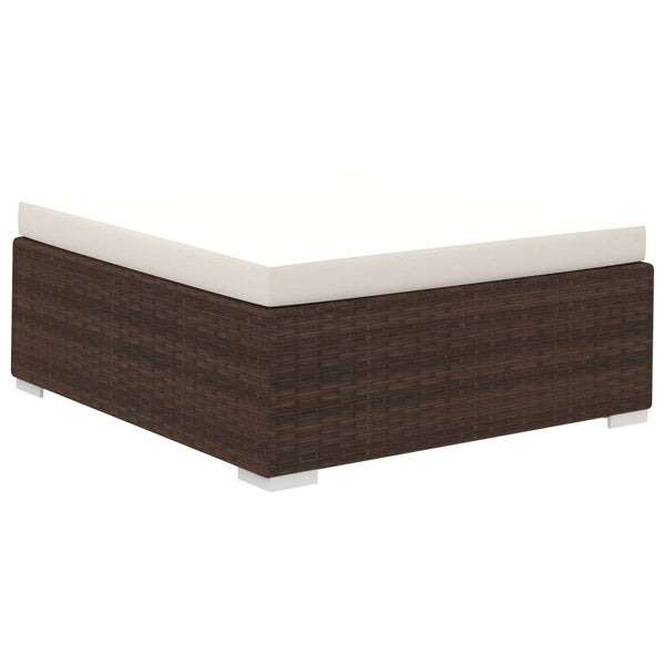 vidaXL 12-piece Garden Lounge Set with Cushions Poly Rattan Brown