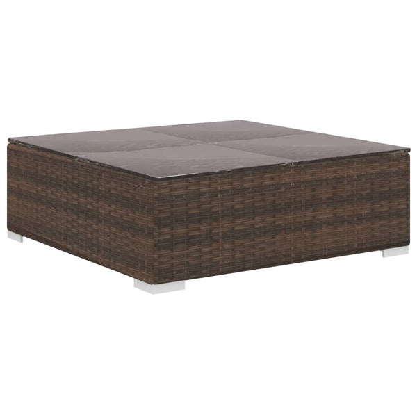 vidaXL 12-piece Garden Lounge Set with Cushions Poly Rattan Brown