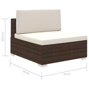 vidaXL 12-piece Garden Lounge Set with Cushions Poly Rattan Brown