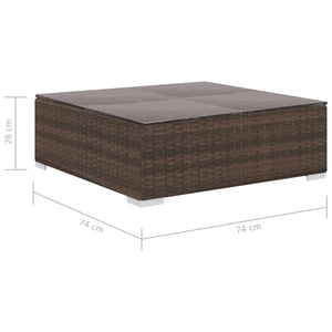 vidaXL 12-piece Garden Lounge Set with Cushions Poly Rattan Brown