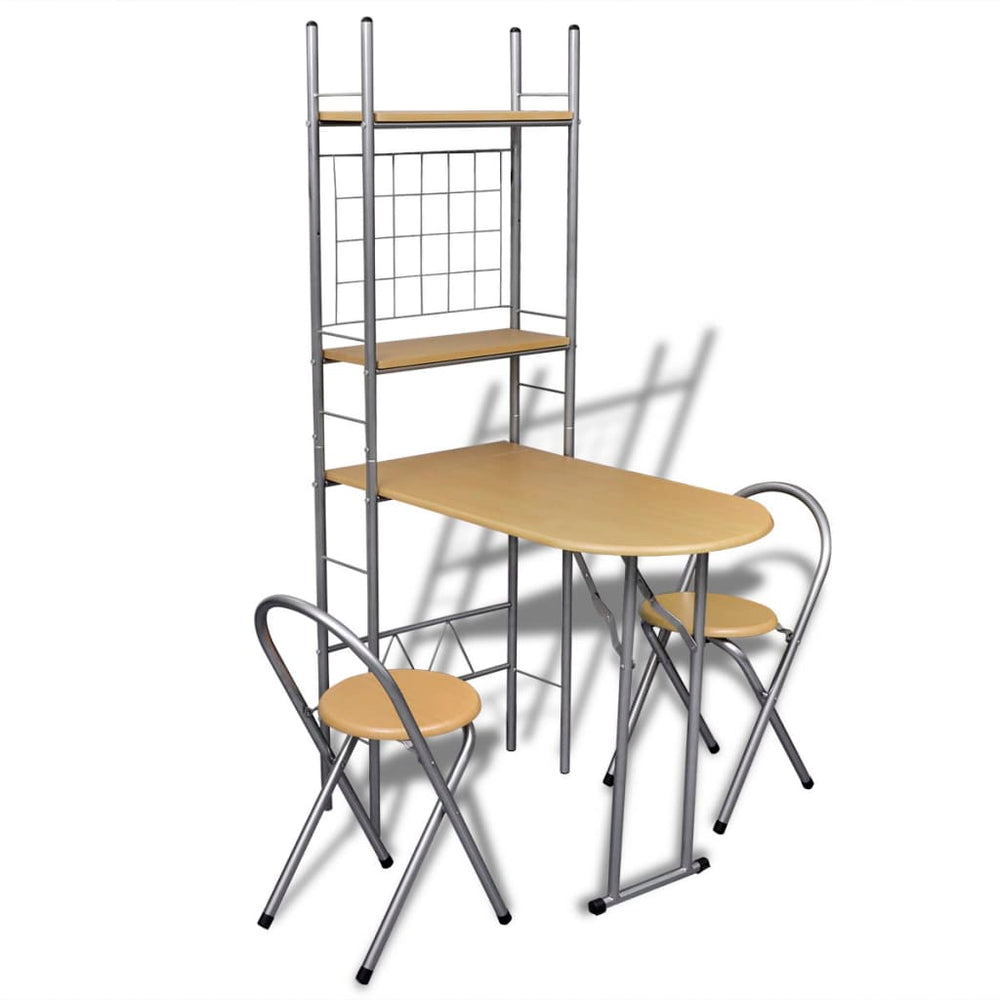 Foldable kitchen table with 2 chairs for breakfast