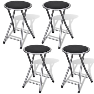 vidaXL Folding Stools 4 pcs. Faux Leather