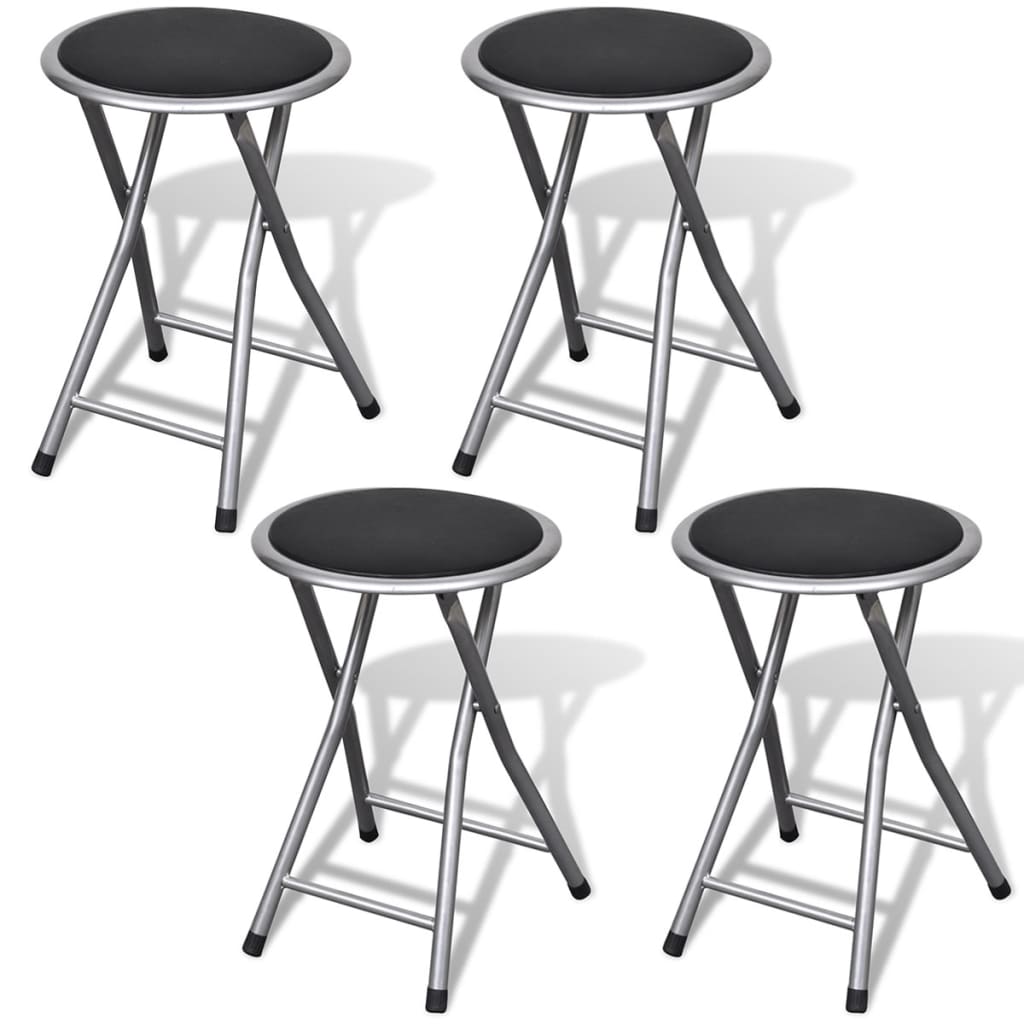 vidaXL Folding Stools 4 pcs. Faux Leather