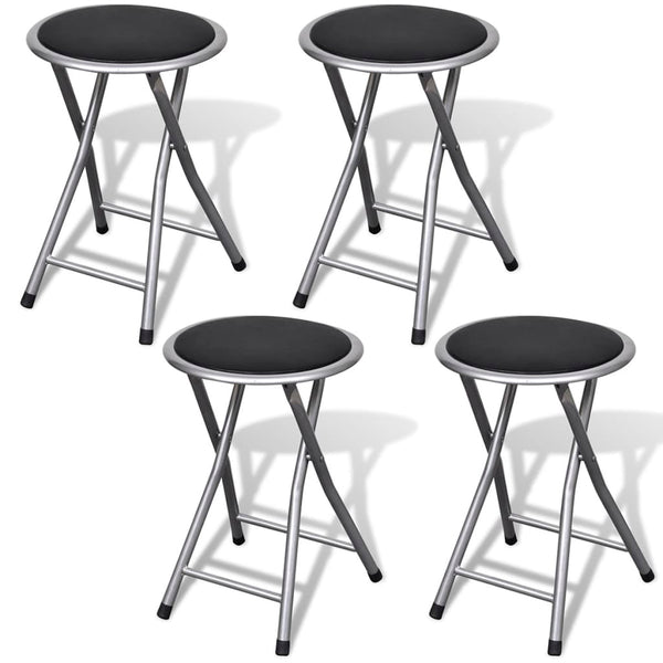 vidaXL Folding Stools 4 pcs. Faux Leather