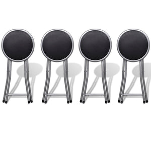 vidaXL Folding Stools 4 pcs. Faux Leather