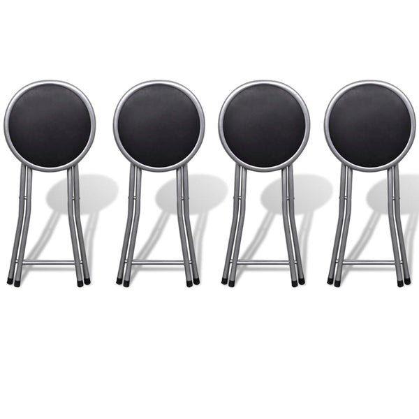 vidaXL Folding Stools 4 pcs. Faux Leather