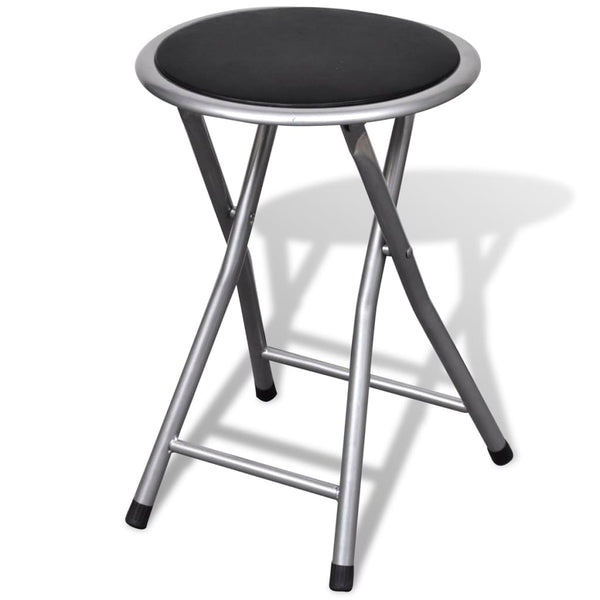 vidaXL Folding Stools 4 pcs. Faux Leather