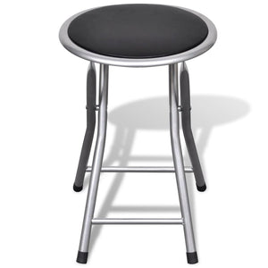 vidaXL Folding Stools 4 pcs. Faux Leather
