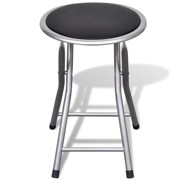 vidaXL Folding Stools 4 pcs. Faux Leather