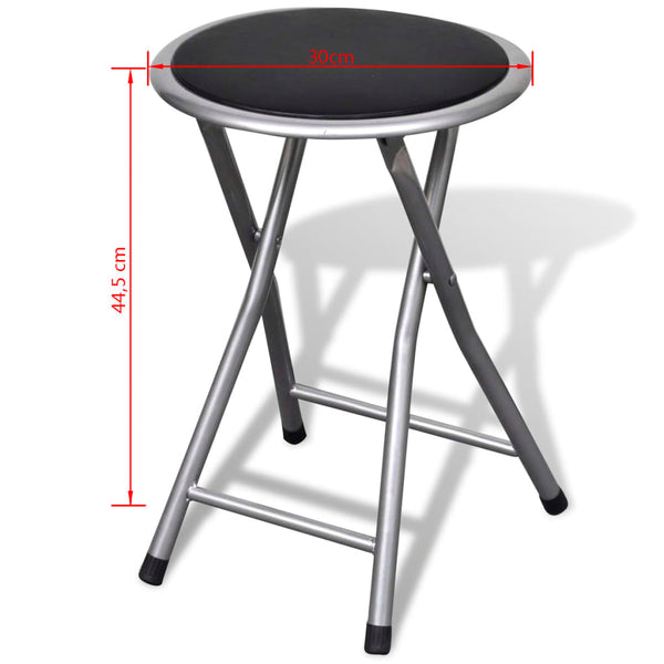 vidaXL Folding Stools 4 pcs. Faux Leather
