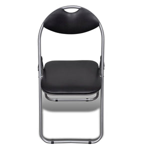 vidaXL Folding Dining Chairs 6 pcs Black Faux Leather and Steel
