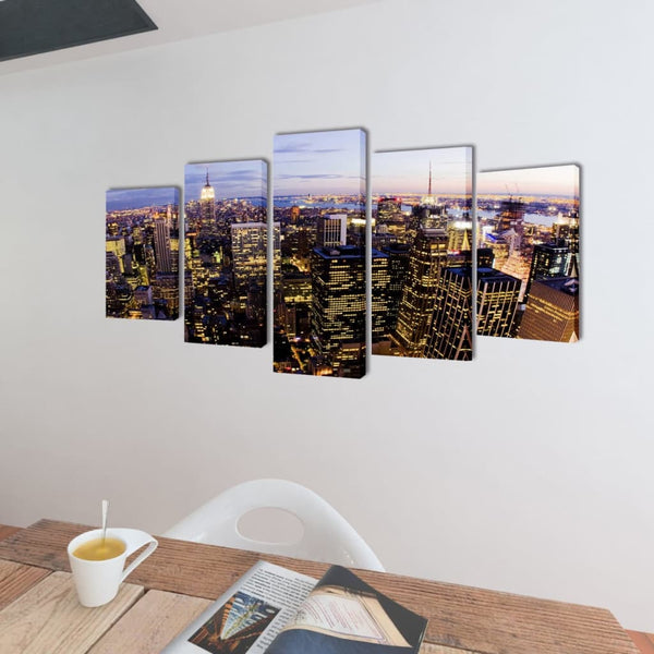 Pictures Decoration Set Bird's-eye view of New York 200 x 100 cm
