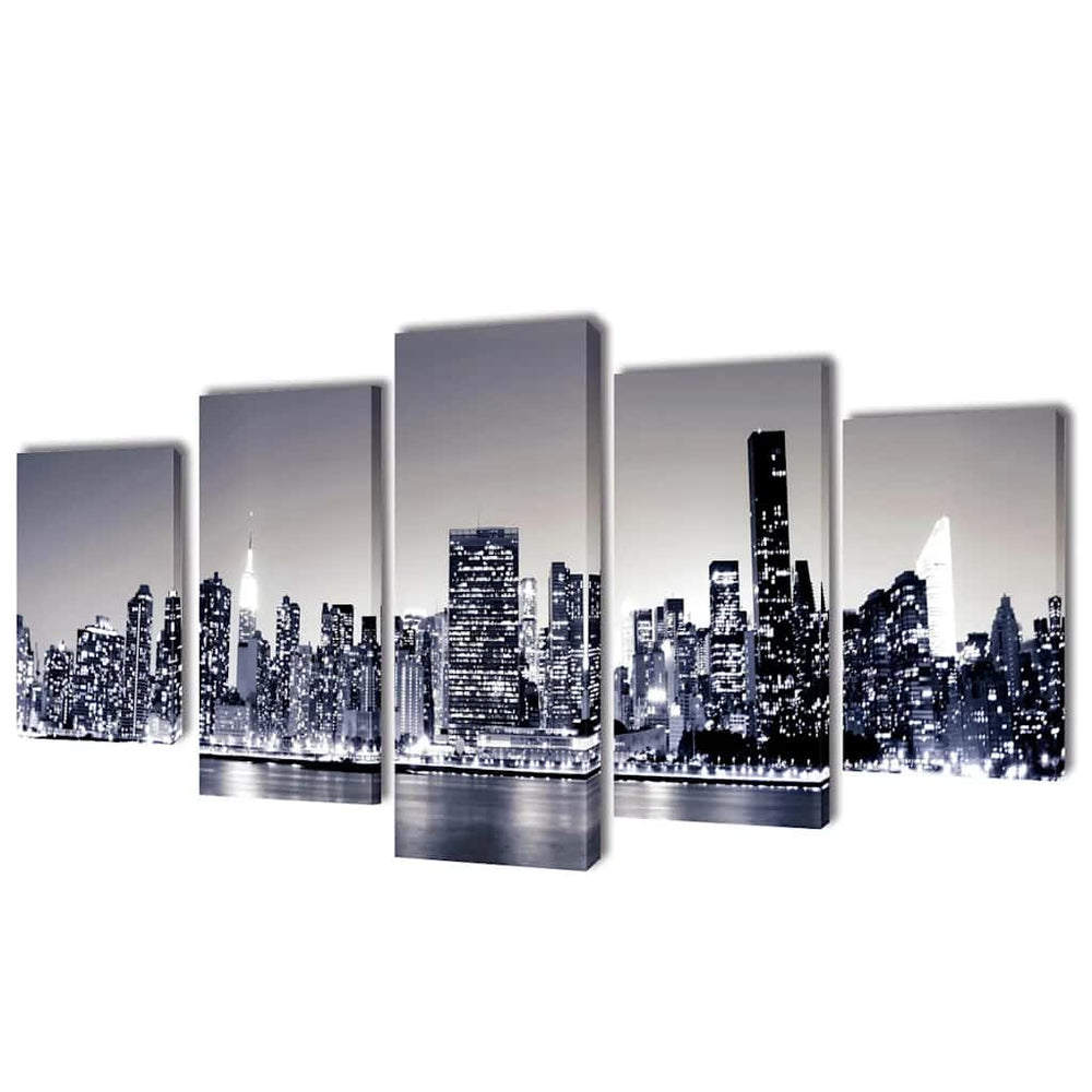 Pictures Decoration Set monochrome New York 100 x 50 cm