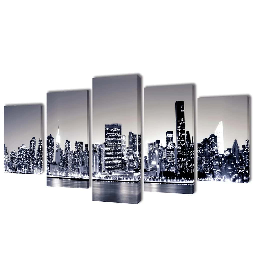 Pictures Decoration Set monochrome New York 100 x 50 cm