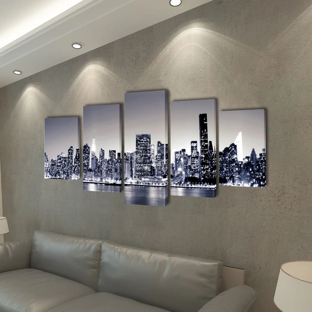 Picture Decoration Set monochrome New York 200 x 100 cm