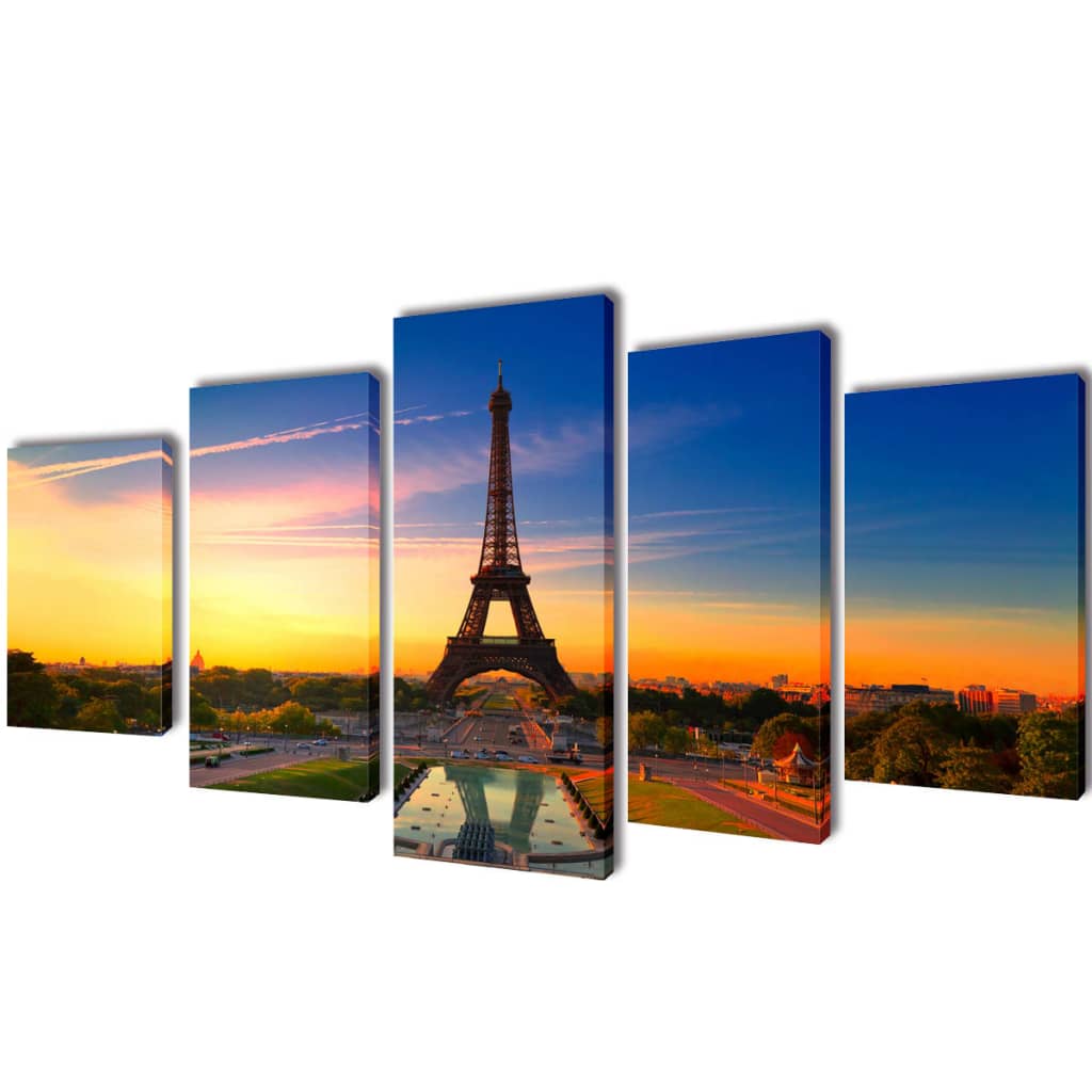 Pictures Decoration Set Eiffel Tower 200 x 100 cm