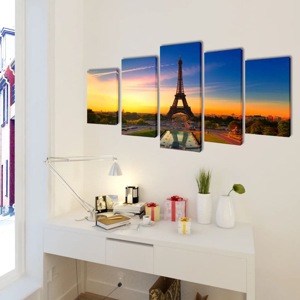 Pictures Decoration Set Eiffel Tower 200 x 100 cm