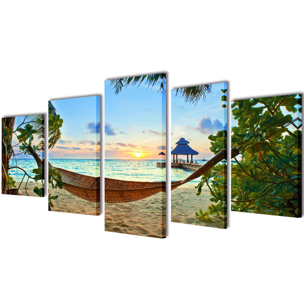 Pictures Decoration Set Hammock 100 x 50 cm