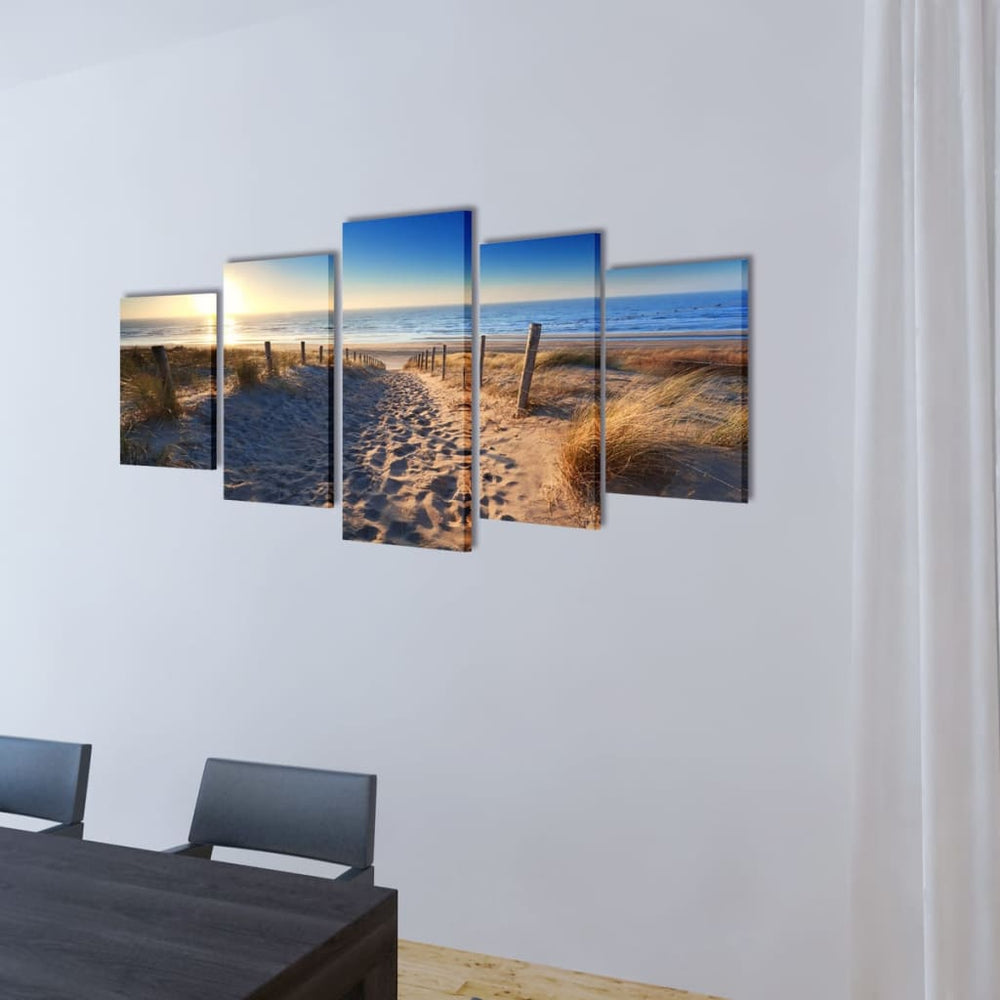 Pictures Decoration Set Beach 100 x 50 cm