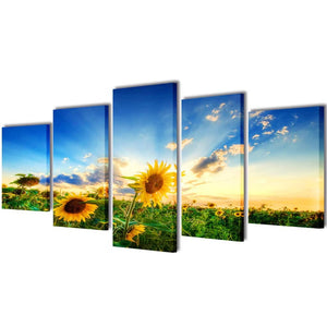 Picture Decoration Set Sunflowers 200 x 100 cm