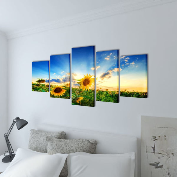Picture Decoration Set Sunflowers 200 x 100 cm